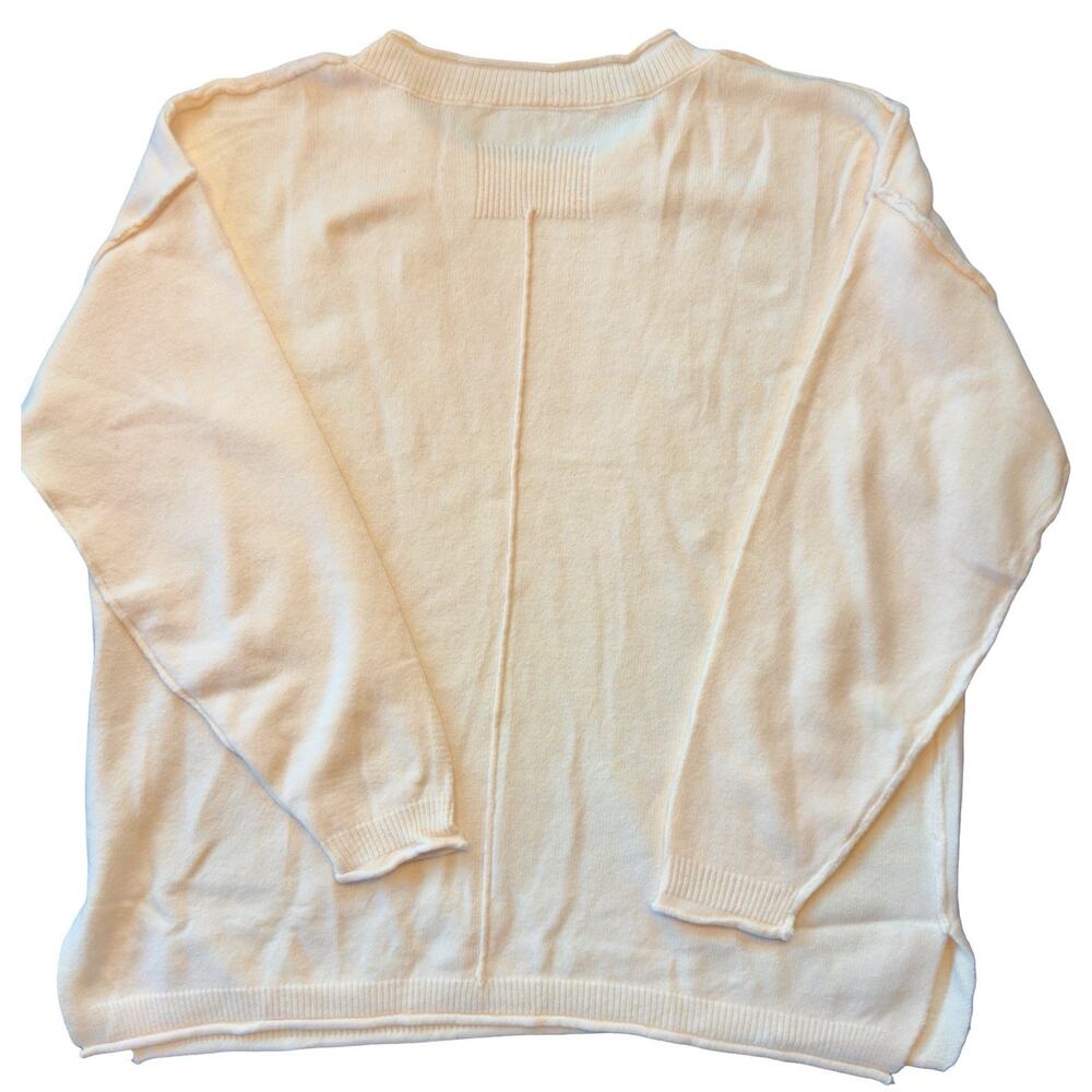 Women’s Small Apricot Lightweight Knit Sweater Oversized Crew Neck Casual